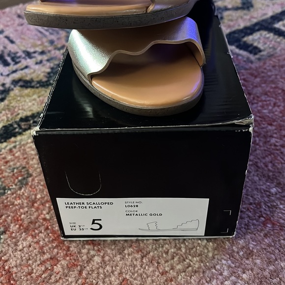 J. Crew Gold Metallic Scalloped Flats - Picture 7 of 7